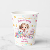 Sleepover Slumber Party Schattige Meisje Verjaarda Papieren Bekers (Voorkant)