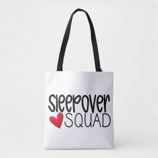 Sleepover Squad Heart Party Favor Custom Tote Bag (Voorkant)