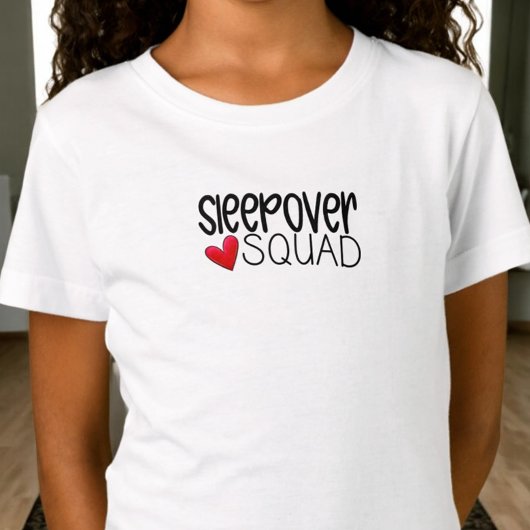 Sleepover Squad Heart Party Favor T-shirt