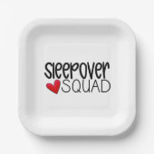 Sleepover Squad Heart Party  Papieren Bordje (Voorkant)