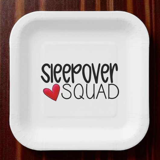 Sleepover Squad Heart Party  Papieren Bordje
