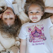 Sleepover squad Meisje Verjaardag roze paarse glit T-shirt