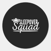 Sleepover Squad Ronde Sticker (Voorkant)