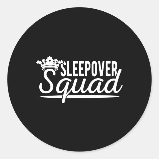 Sleepover Squad Ronde Sticker (Voorkant)