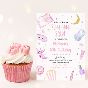 Sleepover Squad Roze Tween Girl Birthday Kaart