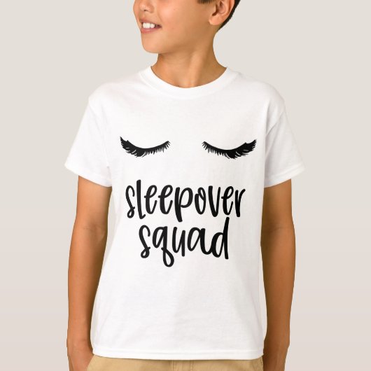 Sleepover Squad Schattigee Wimpers Slumber Party T-shirt (Voorkant)