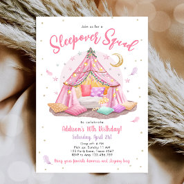 Sleepover Squad Slumber Party Meisje Tent Verjaard Kaart