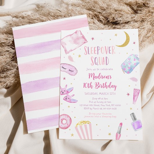 Sleepover Squad Slumber Party Roze Tween Verjaarda Kaart