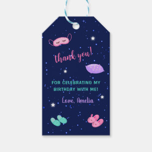 Sleepover Tiener Meisje Party Sterren Dank je Favo Cadeaulabel