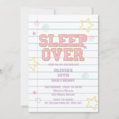 Sleepover varsity patch notitieboek kaart (Voorkant)