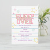 Sleepover varsity patch notitieboek kaart (Staand voorkant)