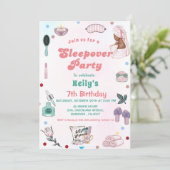 Sleepover Verjaardag Pamper Party Verjaardag Kaart (Staand voorkant)