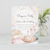 Sleepover Verjaardagsfeest Filmavond Meisje verjaa Kaart (Staand voorkant)