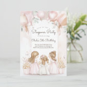 Sleepover Verjaardagsfeest Filmavond Meisje verjaa Kaart (Staand voorkant)