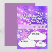  Sleepover verjaardagsfeestje Kaart (Voorkant / Achterkant)