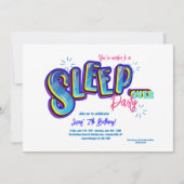 Sleepover verjaardagsfeestje kaart (Voorkant)