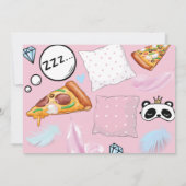 Sleepover Verjaardagsfeestje Pizza & Pyjama Kaart (Achterkant)