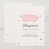 Sleepover Verjaardagsfeestuitnodiging Kaart (Voorkant / Achterkant)