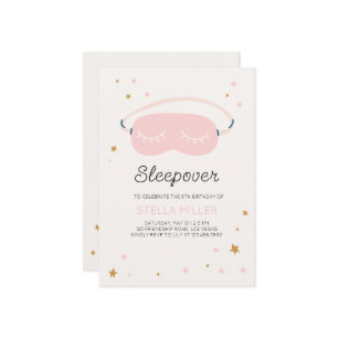 Sleepover Verjaardagsfeestuitnodiging Kaart