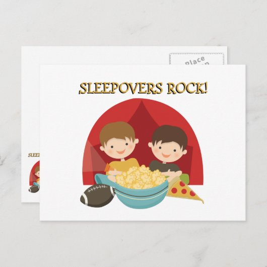 Sleepovers Rock Briefkaart (Voorkant / Achterkant)