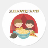 Sleepovers Rock Ronde Sticker (Voorkant)
