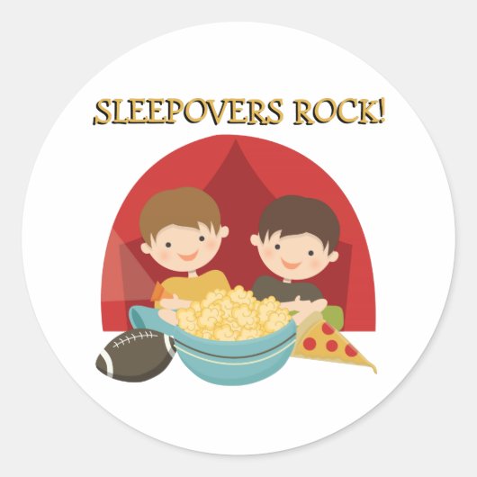Sleepovers Rock Ronde Sticker (Voorkant)