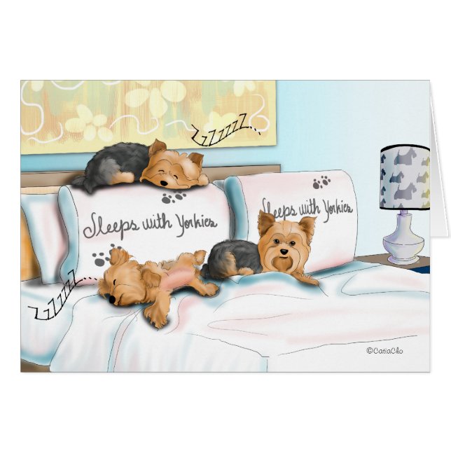 Sleeps with Yorkies (Voorkant Horizontaal)