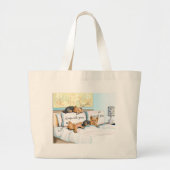 Sleeps with Yorkies Grote Tote Bag (Voorkant)