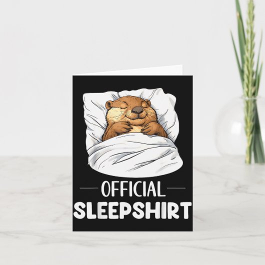 Sleepshirt Cute Sleeng Beaver Animal Lover Pajama  Kaart (Voorkant)