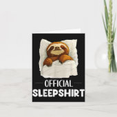 Sleepshirt Cute Sleeng Sloth Animal Lovers Pajama  Kaart (Voorkant)