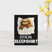 Sleepshirt Cute Sleeng Sloth Animal Lovers Pajama  Kaart (Gele Bloem)