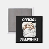 Sleepshirt Cute Sleeng Sloth Animal Lovers Pajama  Magneet (Voorkant / Achterkant)