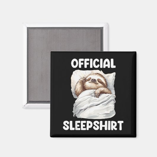 Sleepshirt Cute Sleeng Sloth Animal Lovers Pajama  Magneet (Voorkant / Achterkant)