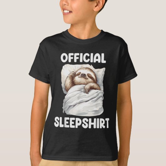 Sleepshirt Cute Sleeng Sloth Animal Lovers Pajama T-shirt (Voorkant)