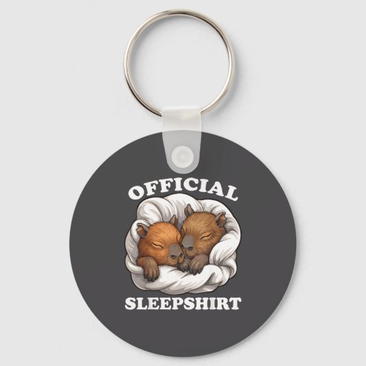 Sleepshirt Funny Capybara Nigh Capybara Lover  Sleutelhanger (Voorkant)