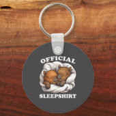 Sleepshirt Funny Capybara Nigh Capybara Lover  Sleutelhanger (Voorkant)