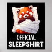 Sleepshirt Sleeng Red Panda Animal Lovers Pajama  Poster (Voorkant)