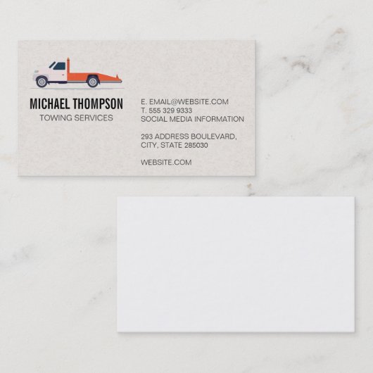 Sleeptauto-pictogram Visitekaartje (Voorkant / Achterkant)