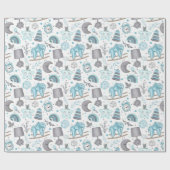 Sleeptijd babyjongen cadeaupapier (Vlak)