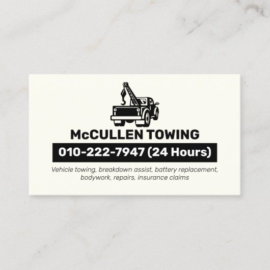 Sleepwagen Auto Assist Visitekaartje (Voorkant)