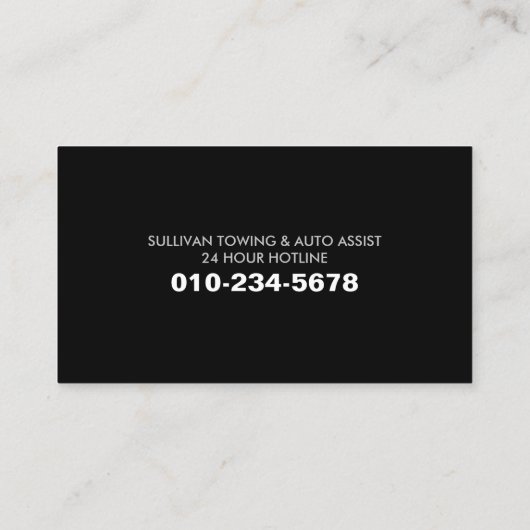 Sleepwagen Auto Assist Visitekaartje (Achterkant)