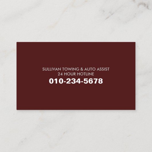 Sleepwagen Auto Assist Visitekaartje (Achterkant)