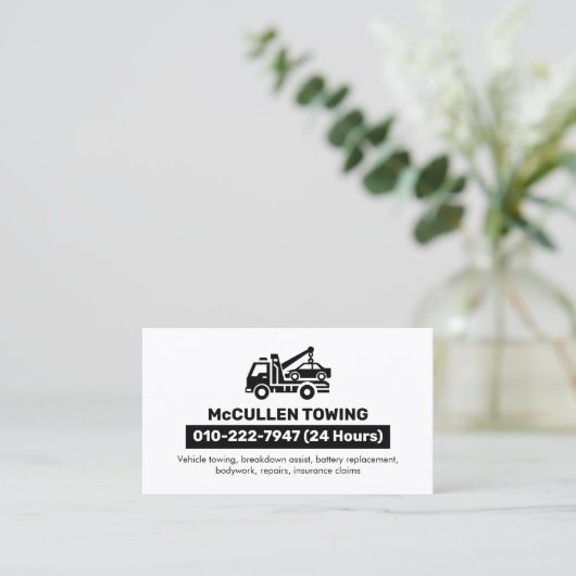 Sleepwagen Auto Assist Visitekaartje (Staand voorkant)