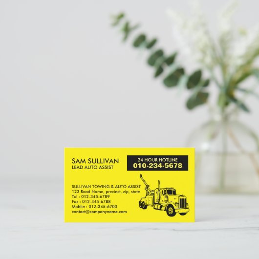 Sleepwagen Auto Assist Visitekaartje (Staand voorkant)