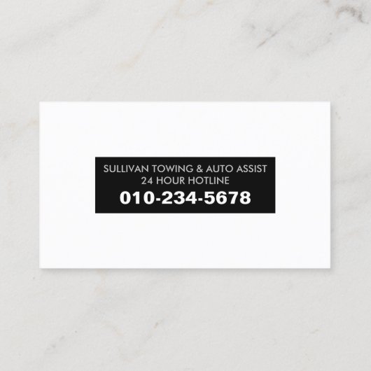 Sleepwagen Auto Assist Visitekaartje (Achterkant)