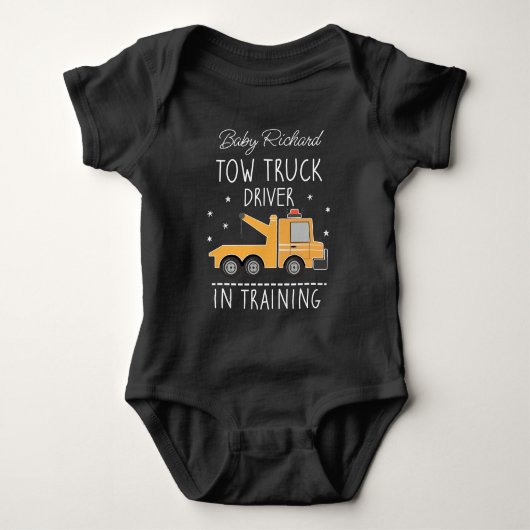 Sleepwagen Baby - Sleepvrachtwagenchauffeur in opl Romper (Voorkant)