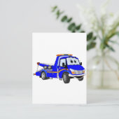 sleepwagen met blauwe Cartoon Briefkaart (Staand voorkant)