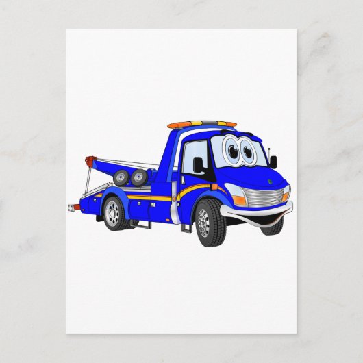 sleepwagen met blauwe Cartoon Briefkaart (Voorkant)