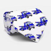 sleepwagen met blauwe Cartoon Stropdas (Opgerold)