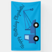 sleepwagen verjaardagsfeest spandoek (Verticaal)